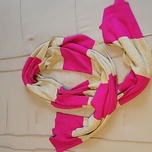 Kerisma Fuchsia and Gray Striped Scarf